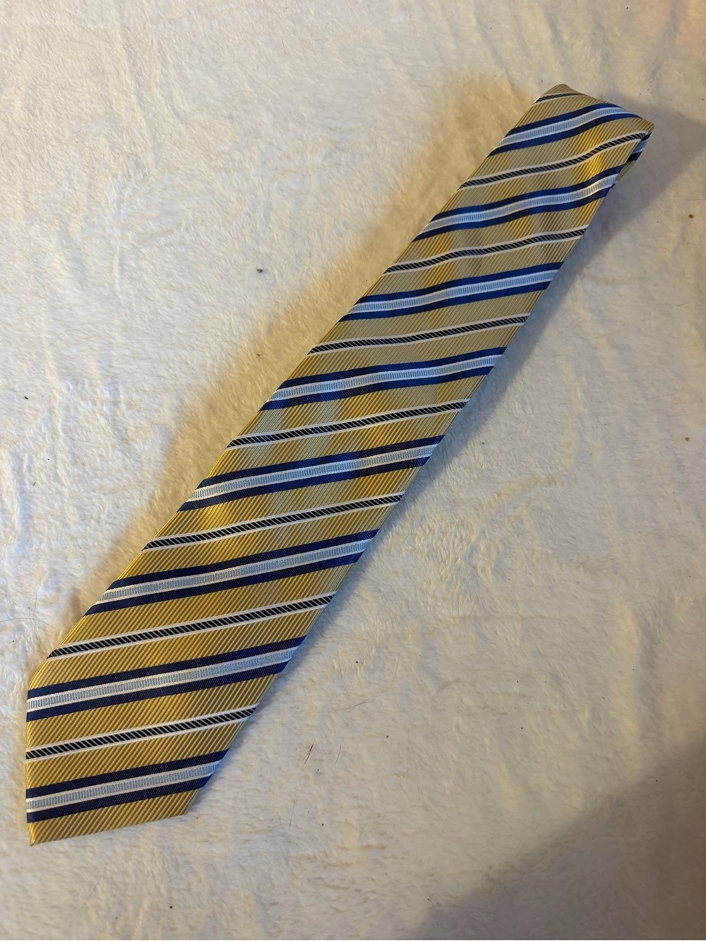 Jon VanDyk Men's Yellow and Blue Striped Tie